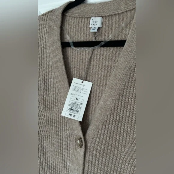 Taupe Knit Cardigan Dress - Picture 4 of 4